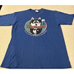 1985 Vintage Alaska Iditarod Race Husky Native T-Shirt Blue Size Large